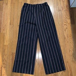 High Waisted Stripped Satin-like pants